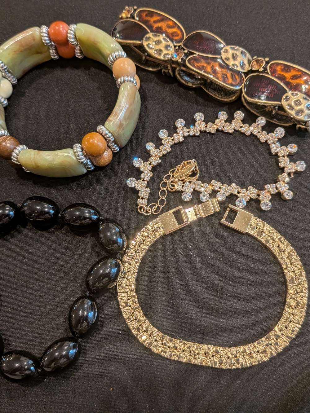 Gold Tone Textured Bracelet - Elegant Women's Jewelry